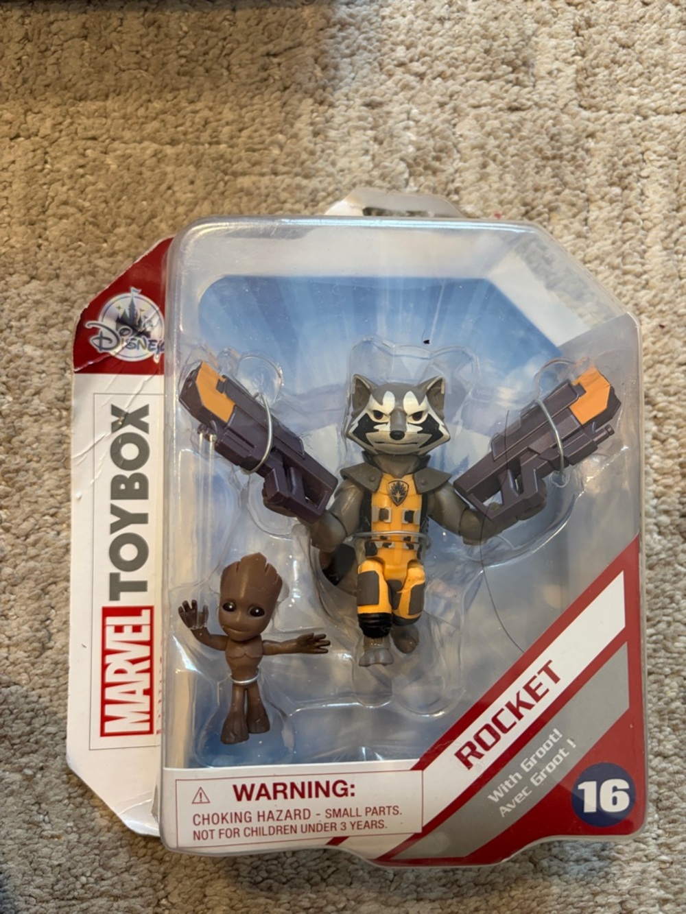 Disney Marvel Rocket Raccoon & Groot Figure Set - Orange, Brown, Black